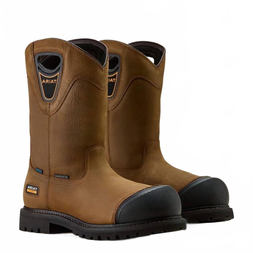 NEW ARIAT men's longview shock shield waterproof composite toe work boot - mediu